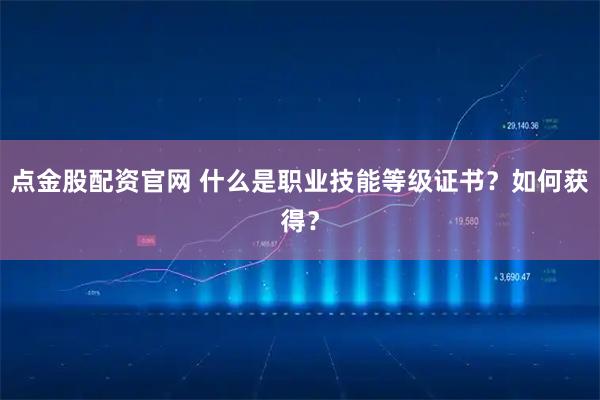 点金股配资官网 什么是职业技能等级证书？如何获得？